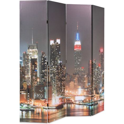 Cloison de séparation pliable 160x170 cm New York la nuit CFW999409 (1/5)