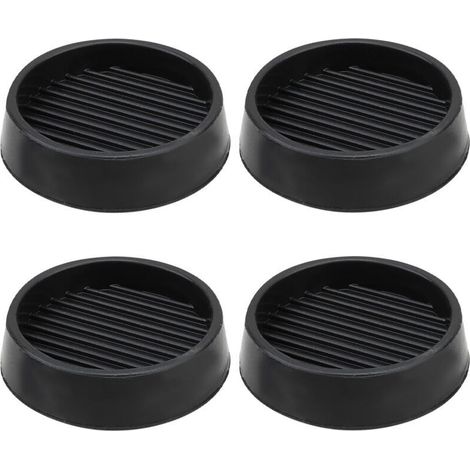 Juego de 4 protectores de goma antideslizantes para patas de muebles, camas, mesas y sillas (5x5 cm, negro) -Crezuo