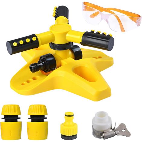 Jeux Exterieur Enfant, Arroseur Rotatif avec Lunettes de Protection, Arrosage Automatique Jardin, Arroseur Jardin avec Adaptateur Tuyau (1/5)