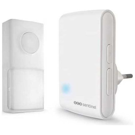SCS SENTINEL EcoBell 100 Wireless Plug-in Doorbell - 25 Melodies - 100m Range - White (1/3)