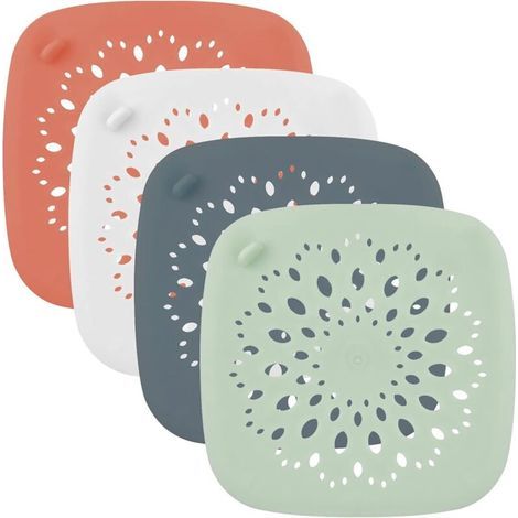 Filtre à Cheveux en Silicone, 4 Pièces de Filtre éVier en Silicone, Filtre Protecteur de Drain pour Trous de Drainage, Attra (1/4)