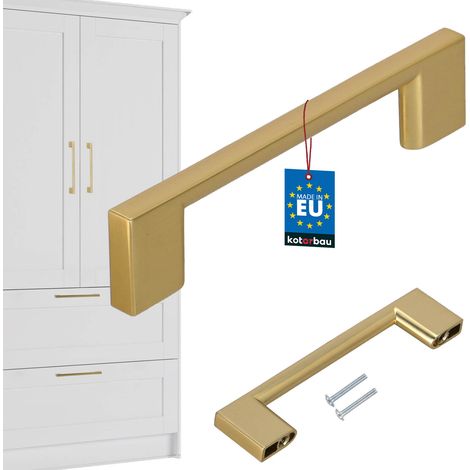 Tirador para muebles de cocina KOTARBAU® Clásico Moderno Oblongo Largo Oro Mate 126 MM Espacio entre 96 MM