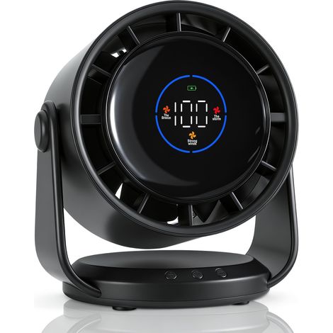 Ventilateur de Bureau Rechargeable,Ventilateur Personnel Portable Ultra Silencieux avec Batterie,105° Réglable et Mural,Ventilateur Numérique Rafraîchissant pour Chambre Bureau Voyage Maison (1/5)