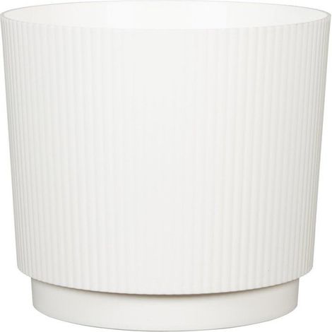 Cache-pot rond - GARDEN ID - Lino - Ø 25 - 7 L - H 22 cm - Blanc (1/2)