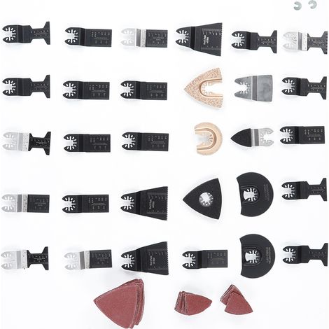 Kit de 108 lames de scie oscillantes universelles en acier à haute teneur en carbone, outil de coupe et de polissage compatible avec Bosch Multi X (1/5)