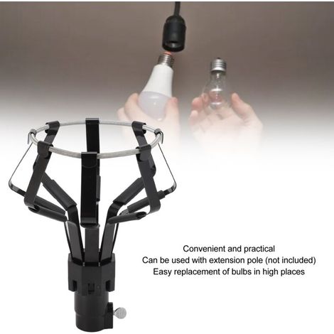 Changement de Lampe : Outil de Remplacement à Panier en Plastique Résistant pour LEDs et Lampes Encastrées sur Hauts Plafonds (1/4)