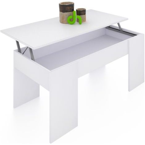 Mesa de centro elevable con almacenaje 100x42,5-53 cm Vita Blanco Artik (Blanco Mate) 50cm (ancho) x 45cm (alto)