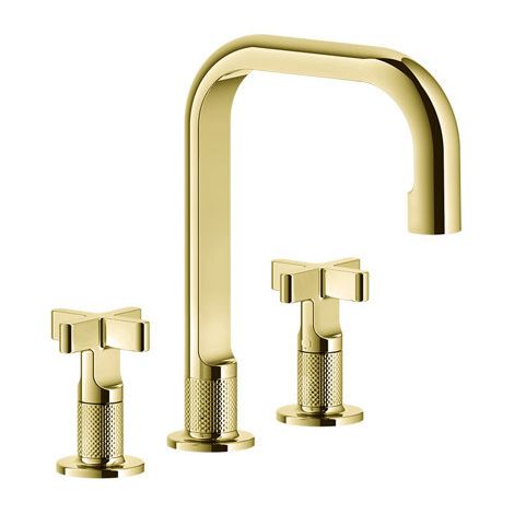 Gessi Inciso+ Mélangeur lavabo 3 trous, bec H=139 mm x 160 mm