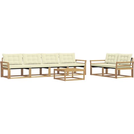 Outdoor Sofa Set 7 pcs White and Cream 79 x 79 x 37 cm vidaXL (1/5)
