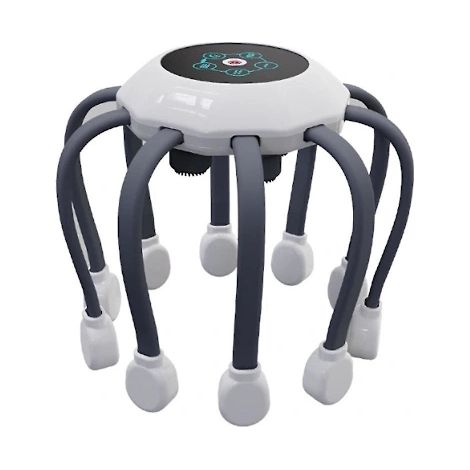 Masseur de tête électrique en forme de pieuvre, massage du cuir chevelu, musique, 5 modes, 14 contacts vibrants, luminothérapie rouge, carte SD-AquaForge