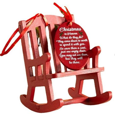 Décoration de Noël en forme de chaise, mini chaise à bascule en bois avec cordelette décorative pour suspendre les cadeaux. (1/5)
