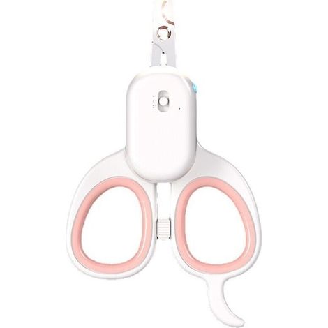Coupe Griffes pour Chat, Multifonction Coupe-Ongles Professionnels pour Chiot & Petit Animal, Ciseaux Acier Inoxydable, équipé d'une lumière LED Haute luminosité et d'une lumière UV (Rose) (1/4)