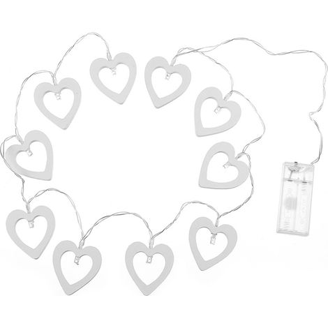 Luci a stringa a LED a forma di cuore – a batteria – decorazione per esterni/interni – feste/vacanze