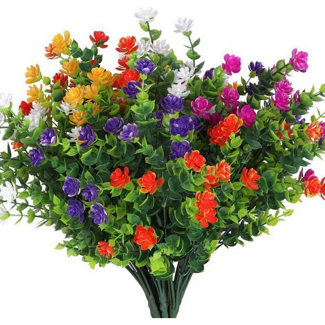 Plante Artificielle - Résistante Aux UV - Hauteur 35 Cm - Pour Extérieur Et Intérieur - Lot De 10 Bouquets (1/5)