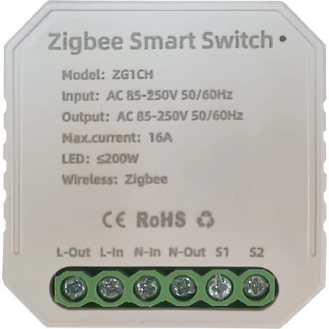 Zigbee Module de commutation de relais 3.0 Mini 1 vitesse 1/2 voie DIY Smart Light Switch Fonctionne avec Hub, Hub, Hub (1/5)