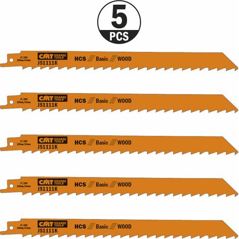 JS1111K-5 5 LAME SEGHETTO X LEGNO HCS 225x8.5x3TPI (SIDESET/MILLED)