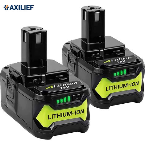Axilief – Batterie Li-ion 18V 5.5Ah – Compatible Ryobi One+ – Indicateurs LED – Densité d'énergie élevée pour réduire la fatigue (1/4)
