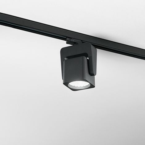 Faretto In Alluminio A Led Per Sistema In Binario Colore Nero (1/2)