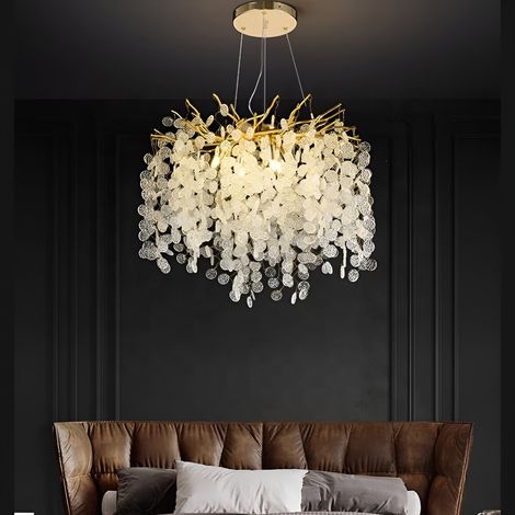 Lustre Cristal Waltz Serenade 6XG9 Dore 40cm Hauteur Reglable (1/5)