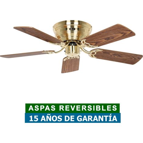 Ventilateur de plafond CasaFan 5103045 CLASSIC FLAT 103cm Hêtre ou chêne antique / Laiton brossé (1/5)