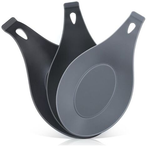 Support à cuillère en silicone 3 pièces, pour plan de travail de cuisine, support à cuillère à café, support à ustensiles de cuisine résistant à la chaleur, support pour spatule (1/4)