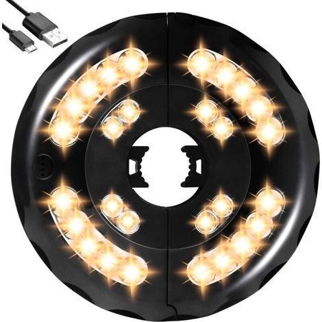 Lampe pour parasol de jardin. éclairage pour parasol de terrasse. 24 LED. 3 modes d'éclairage. parasol lumineux pour terrasse. jardin. grand parasol (lumière chaude) (1/4)
