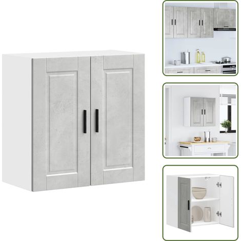 vidaXL Armoire murale de cuisine Porto gris béton bois d'ingénierie