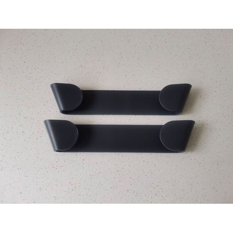 Deckelhalterung für Boiler, 2er-Set, aus ABS, multifunktional, zur Wandmontage, kein Bohren erforderlich (schwarz), 19 x 2 x 3,5 cm (1/4)