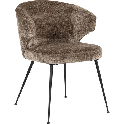 Chaise Xandra Chenille Confort Ignifuge - Gris pierre chenille élégant (1/5)