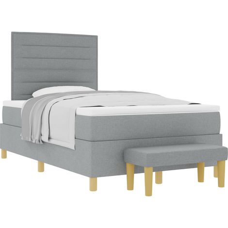 Maison Exclusive - Letto a molle con testiera Grigio chiaro 190 x 120 cm Tessuto (1/5)