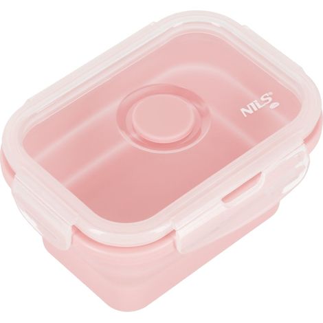 Boîte à lunch pliable, rose, 355 ml, contenant portable (1/4)