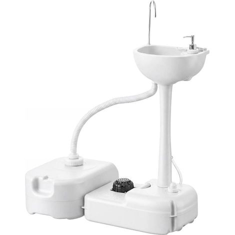 Lavabo portable avec réservoir d'eau de 4,5 gallons et réservoir d'eau recyclée de 6,3 gallons, distributeur de savon à rouleau (1/5)