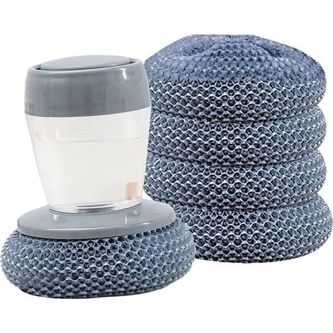 Brosse vaisselle,Brosse de Paume de Distribution de Savon de Cuisine,Brosse de Nettoyage multifonctionnelle avec détergent (1/4)
