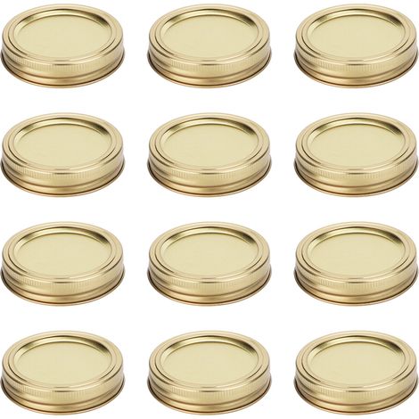 10 tapas de acero inoxidable, con cierre hermético y rosca externa, para tarros Mason, para almacenar alimentos. (1/5)