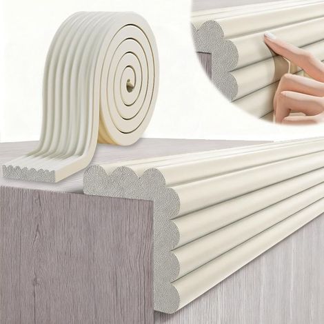Protection des Bords en Mousse pour bébé, Protection des Coins de Table, Protection des Bords autocollante pour Enfants, lit, Rebord de fenêtre et Bureau, Meubles (Blanc., 5M X 8CM) (1/5)