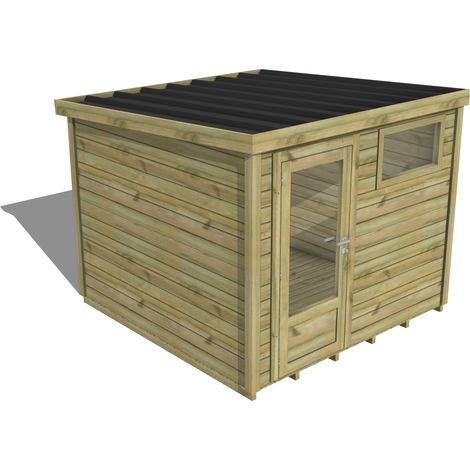 ABRI DE JARDIN bois traité 27mm, Essentiel, 2,6x2,6m, 7m2, Plancher