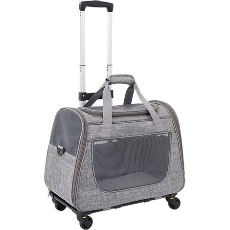 Sac de Transport Pour Chat avec Roulettes pour Animaux Domestiques 2 en 1 Sac a Dos Chat Chiens avec Roues Pour les Visites Vétérinaires en Voiture, Train, Avion
