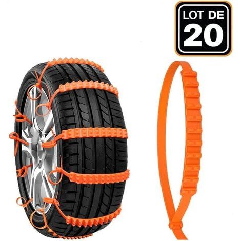 20 Chaîne à Neige Chaînes de Pneu de Voiture Chaînes de Traction Antidérapantes Voiture Pneus Sécurité Chaîne Anti-dérapante Facile à Installer pour Voiture SUV Camion(86cm2cm) (1/4)