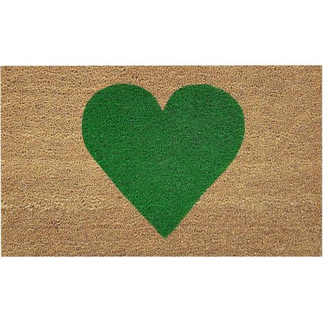 Tapis De Seuil - Tapis Anti-Dérapant En Polyester - Pour Entrée Intérieure Ou Extérieure - Motif Cœur - 40 X 30 Cm - 1 Pièce (1/5)