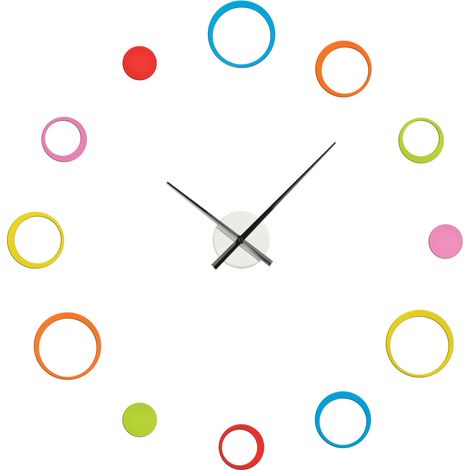 Premier Housewares 12 Multi Coloured Circles DIY Wall Clock