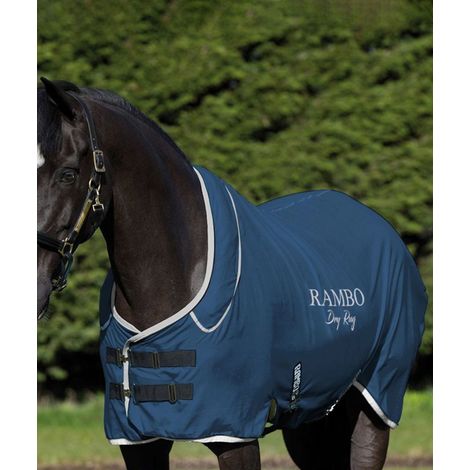 140/145 cm, Blu Navy/Argento: Rambo Dry Rug Supreme ultra-schnell trocknende Decke aus Polarfleece und Mikrofaser (1/2)