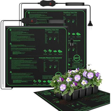 Tapis Chauffant pour Plantes avec - Rapide, Protection Contre Le feu, Tapis Chauffant pour la Germination et la régulation de la température-50 50cm (1/5)