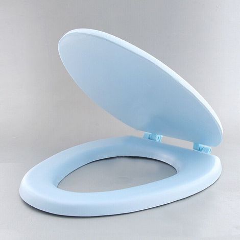 – Dickwandiger EVA-Toilettensitz mit automatischer Absenkung – Einfache Montage für Standard-O-Toiletten – Abmessungen: 410–430 mm x 340 mm (1/5)