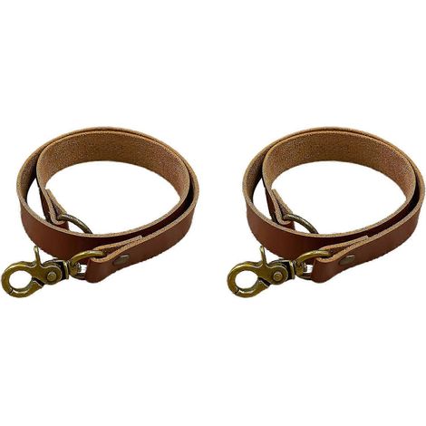 2 embrasses de rideaux en cuir, décoration de fenêtre, cadeau de pendaison de crémaillère (marron foncé) (1/5)