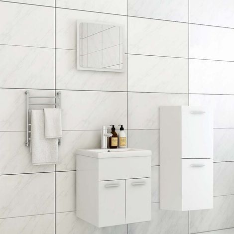 vidaXL Juego de muebles de baño madera de ingeniería blanco (1/5)