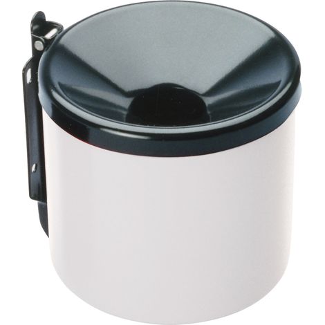 Cendrier mural auto-extinguible pour usage intérieur et extérieur, diamètre blanc. 9 cm