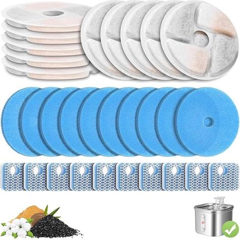 Filtro para fuente de gatos, paquete de 16 filtros de repuesto, repuestos para filtros de fuentes de gatos (1/5)