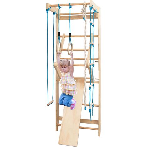 Spalliera Palestra Multifunzionale Spalliera Svedese, Scala Svedese in Legno a 10 Gradini per Casa, Carico Fino a 150 kg, 220 x 80 x 60 cm