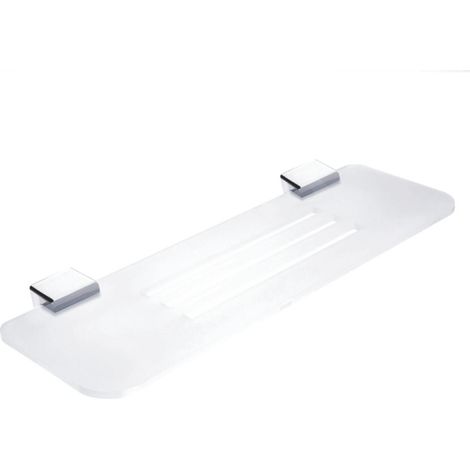 Nimco Kibo - Tablette avec trous fraisés, longueur 40 cm, plexiglas mat/chrome Ki X340-26 (1/3)