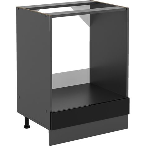 Meuble pour four R-Line, Noir Haute brillance, 60 cm sans plan de travail, Vicco (1/4)